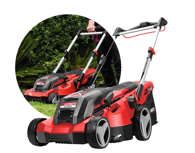 A cordless mower