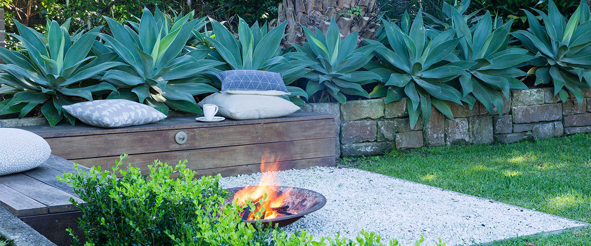 A campfire in the garden